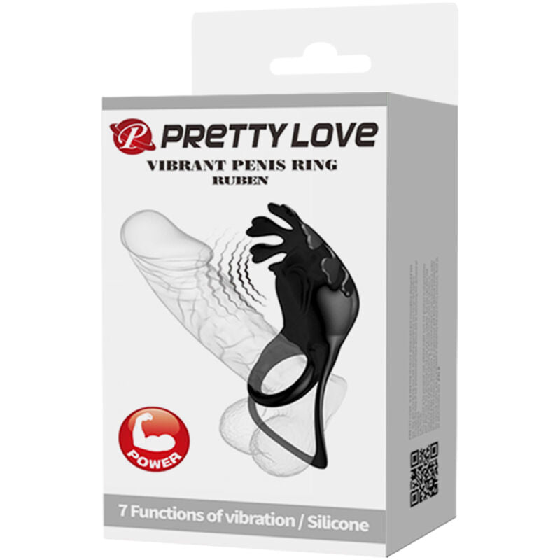 Pretty Love Ruben vibratorring i svart silikon