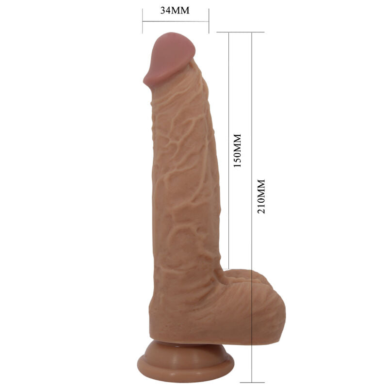 PRETTY LOVE - JONATHAN SILIKON DILDO 3 VIBRATIONER + 3 INSÄTTNINGSMÅTT FJÄRRKONTROLL 21 CM