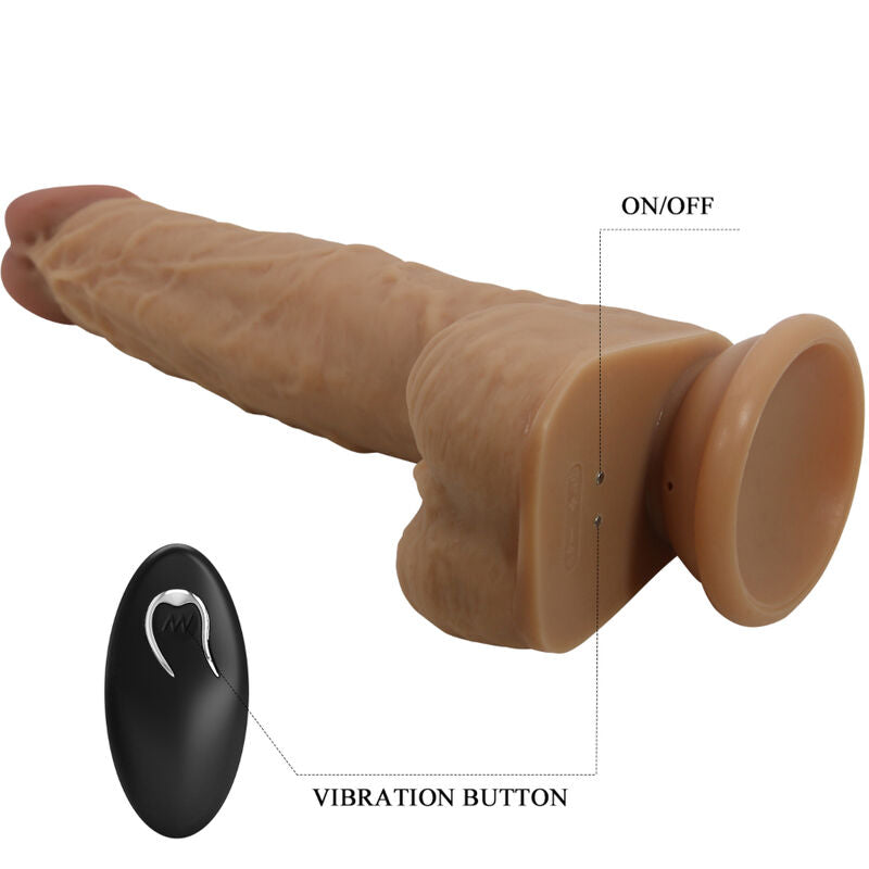 PRETTY LOVE - JONATHAN SILIKON DILDO 3 VIBRATIONER + 3 INSÄTTNINGSMÅTT FJÄRRKONTROLL 21 CM