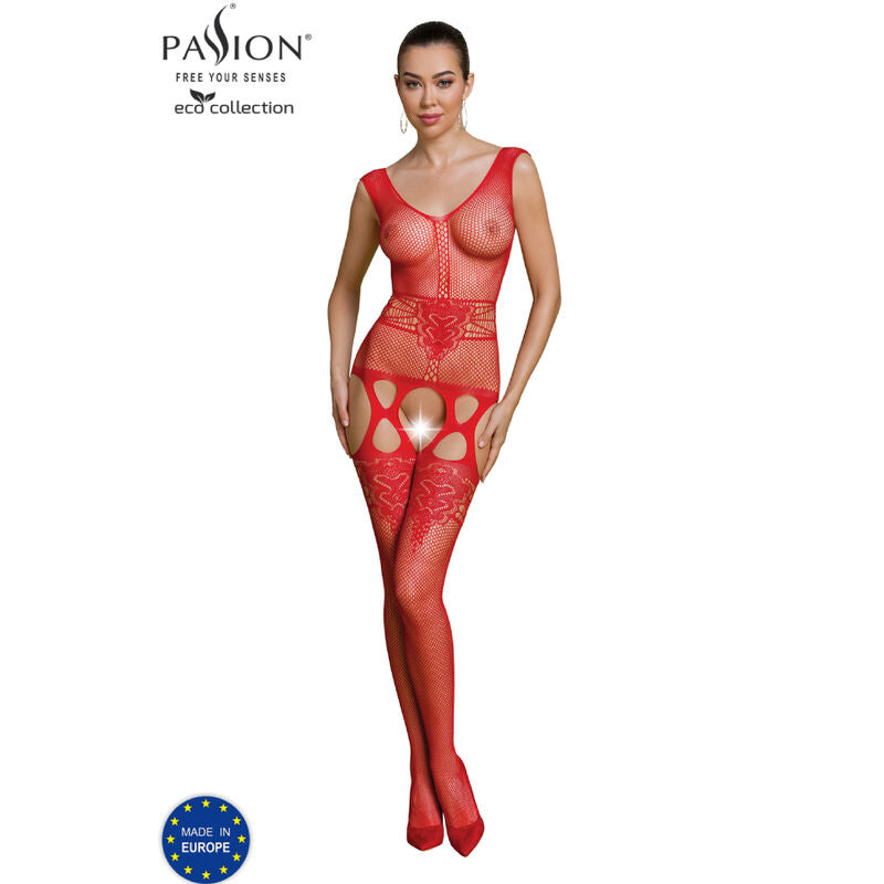 Passion Eco Collection bodystocking i röd färg