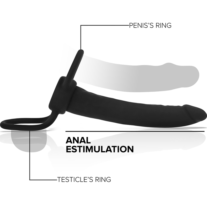 MYTHOLOGY COBI ONYX anal dildo med penis- och testikelring