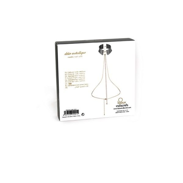 Svart metallhalsband för suggestiv bondage