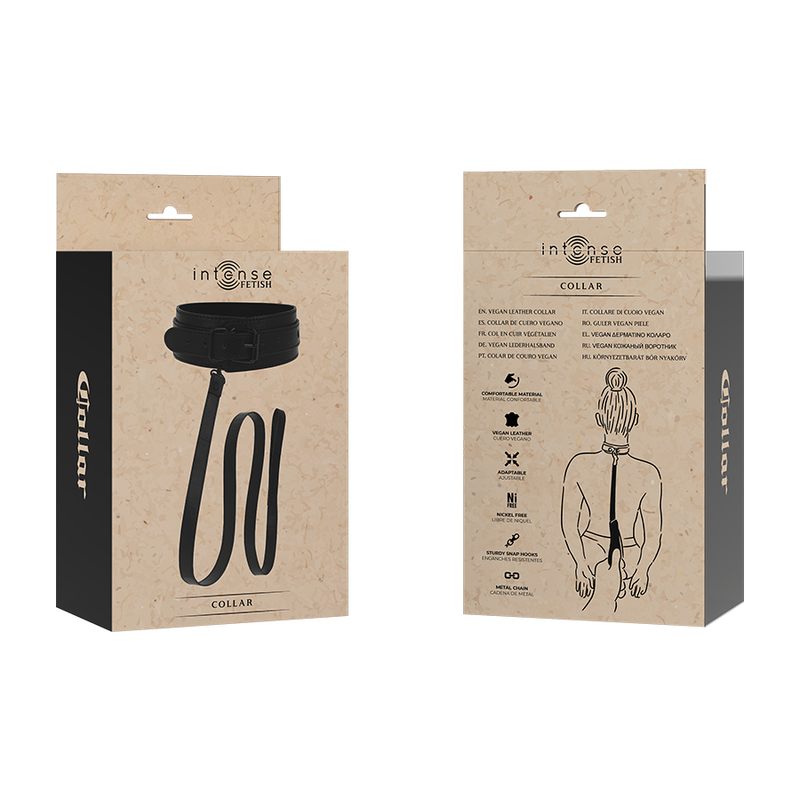 INTENSE - FETISH VEGAN LÄDERHALSBAND