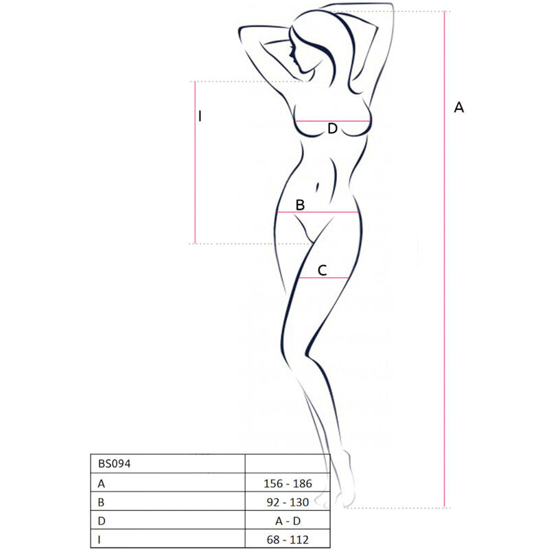 PASSION - BS094 Svart Bodystocking One Size