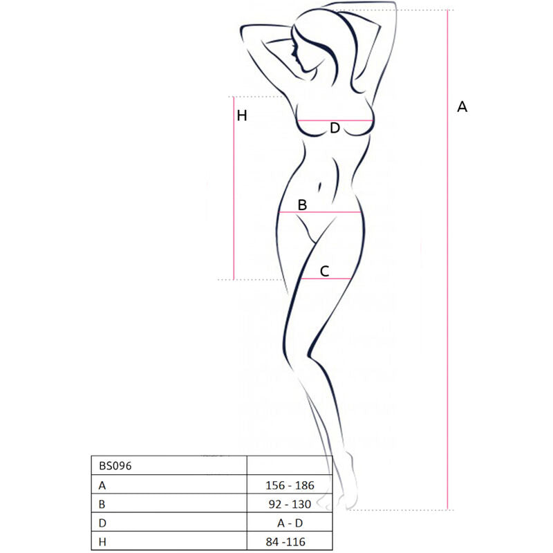 PASSION - BS096 Vit Bodystocking One Size