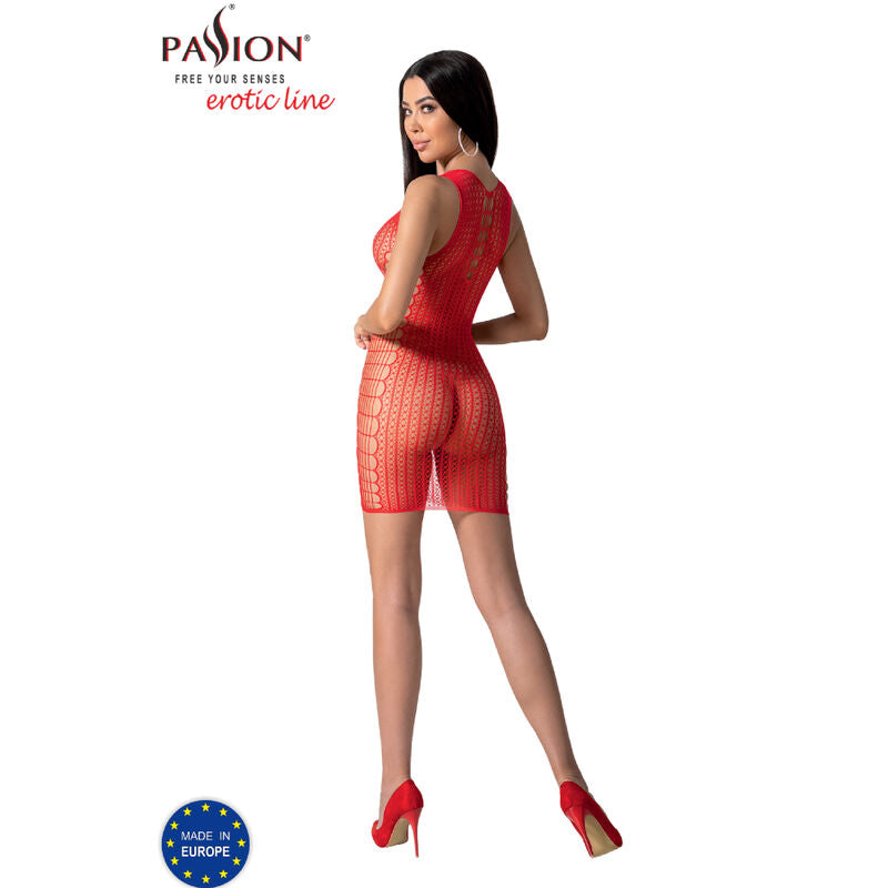 PASSION - BS097 RÖD BODYSTOCKING EN STORLEK