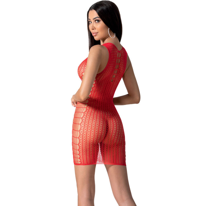 PASSION - BS097 RÖD BODYSTOCKING EN STORLEK