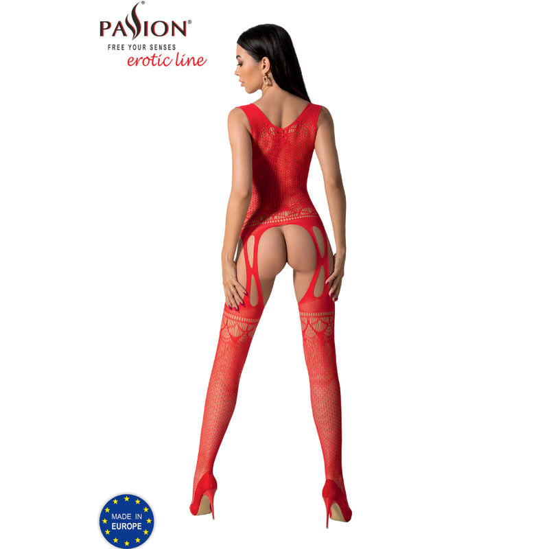 PASSION - BS099 RÖD BODYSTOCKING EN STORLEK
