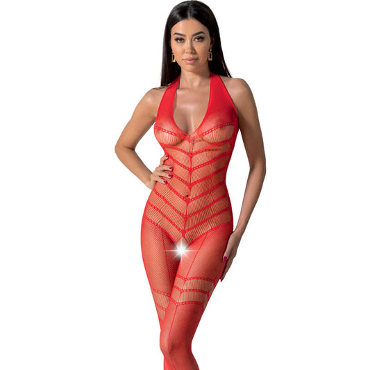 PASSION BS100 bodystocking i röd färg, one size
