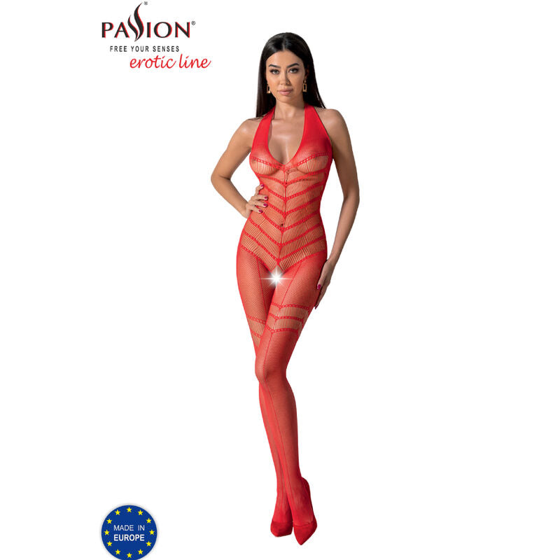 PASSION BS100 bodystocking i röd färg, one size