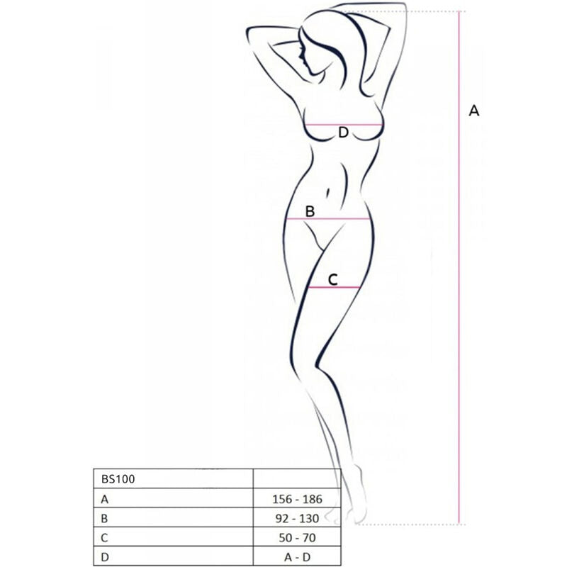 PASSION BS100 vit bodystocking i one size