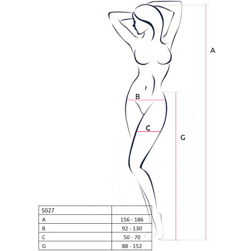 PASSION - S027 Svarta Strumpbyxor med Strumpeband One Size