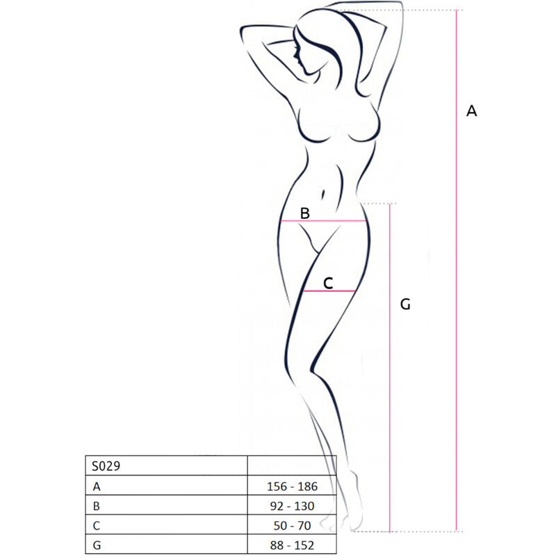 PASSION - S029 Svarta Strumpbyxor med Strumpeband One Size