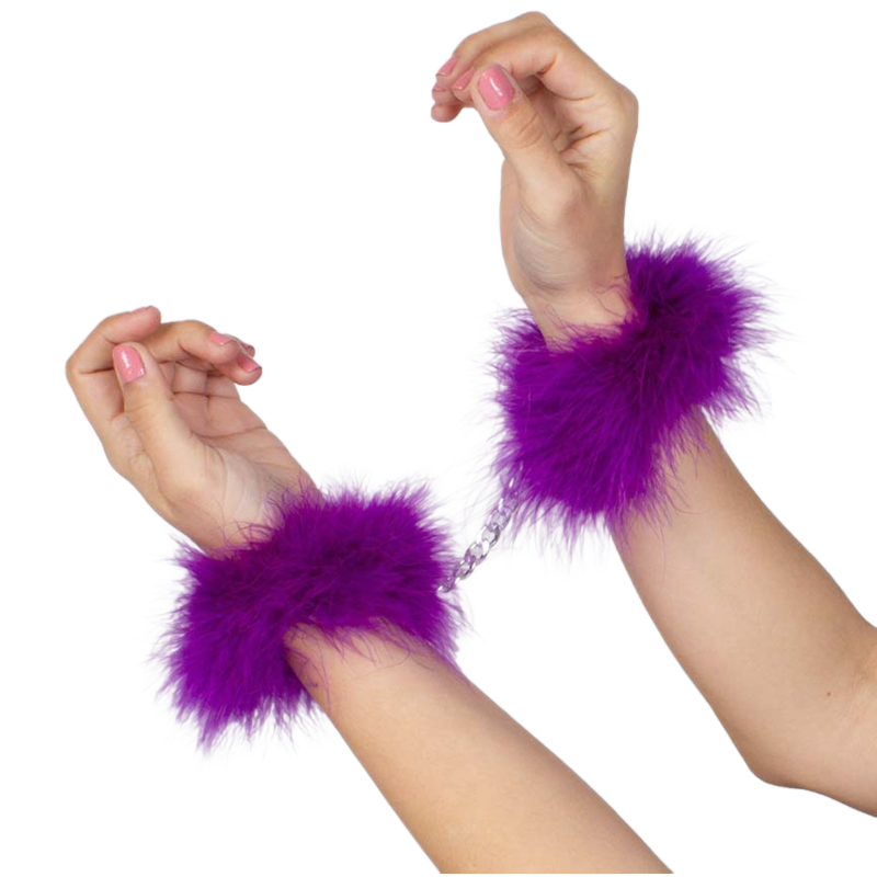 Lila marabou handbojor från SECRETPLAY