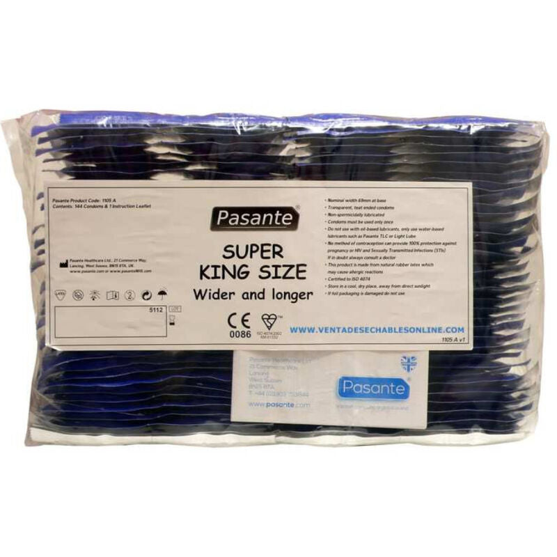Pasante Super King XXL kondomer i påse med 144 enheter