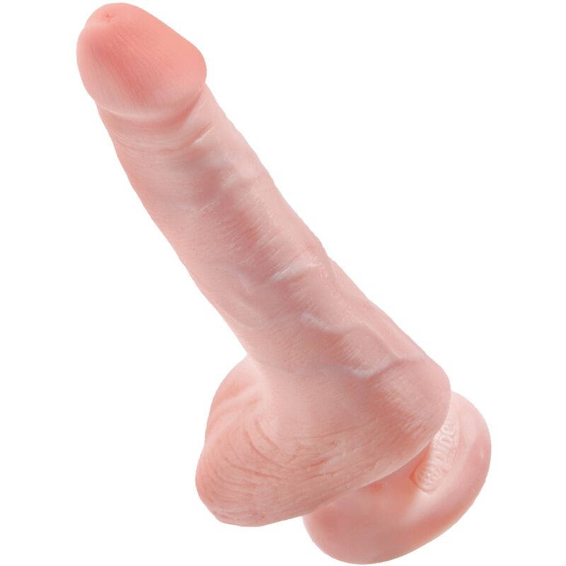 KING COCK - REALISTISK PENIS MED BOLLAR 13.5 CM LÄTT
