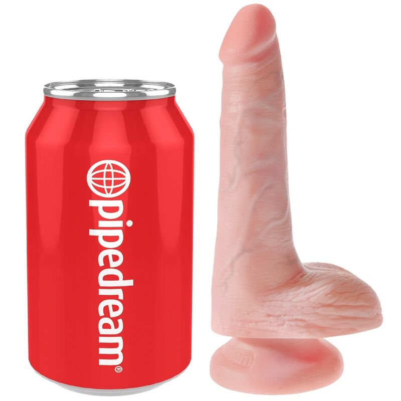 KING COCK - REALISTISK PENIS MED BOLLAR 13.5 CM LÄTT