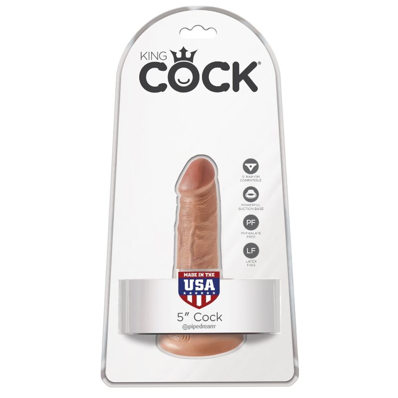 KING COCK - REALISTISK PENIS 12 CM KARAMELL