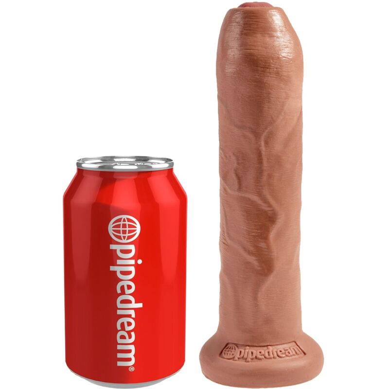 KING COCK - UNCUT REALISTISK PENIS 17.8 CM KARAMELL