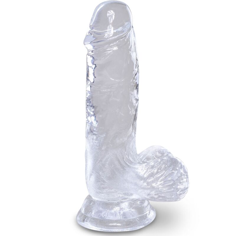 Klar realistisk penis med bollar 10.1 cm