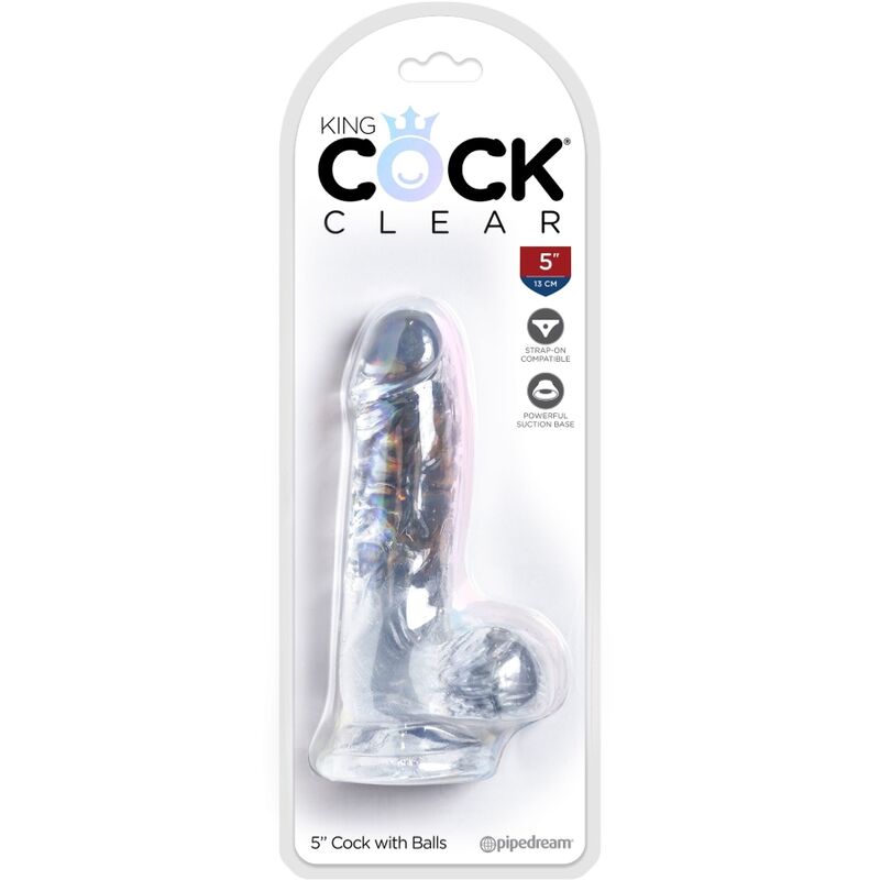 Klar realistisk penis med bollar 10.1 cm