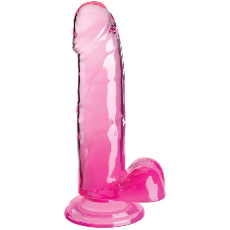 KING COCK klar realistisk penis med bollar 15,2 cm rosa