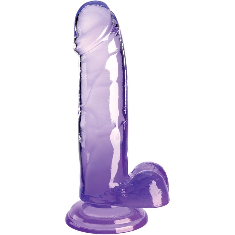 KING COCK klar realistisk penis med bollar 15,2 cm lila