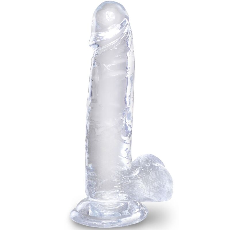 KING COCK Clear realistisk penis med bollar 15,2 cm