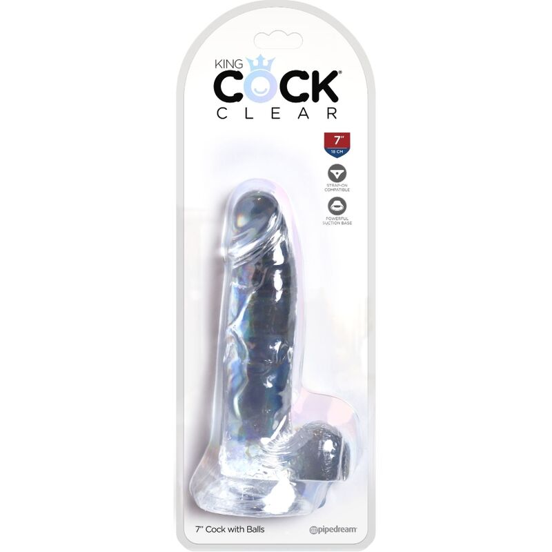 KING COCK Clear realistisk penis med bollar 15,2 cm
