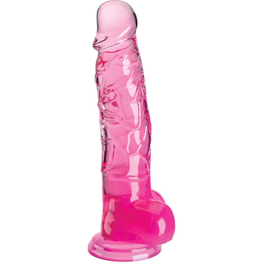 KING COCK - KLAR REALISTISK PENIS MED BOLLAR 16,5 CM ROSA