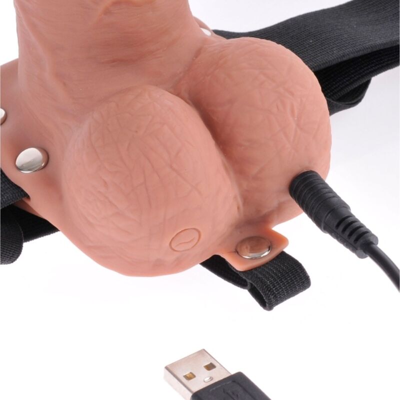 Justerbar hålse med realistisk dildo och vibrator 17,8 cm