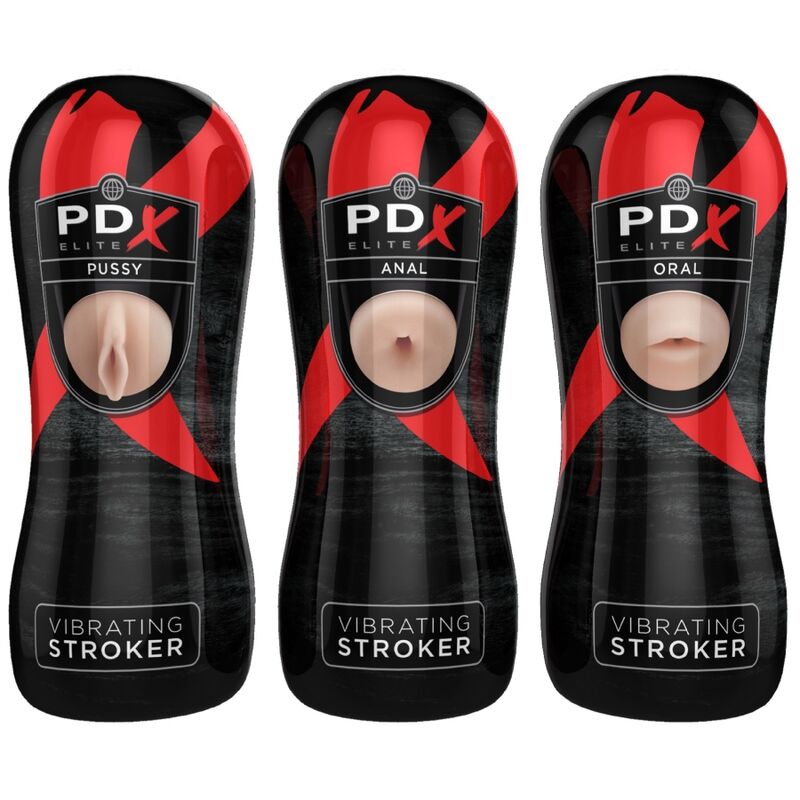 PDX ELITE Stroker Set med 12 enheter, 6 vagina, 3 ano, 3 mun