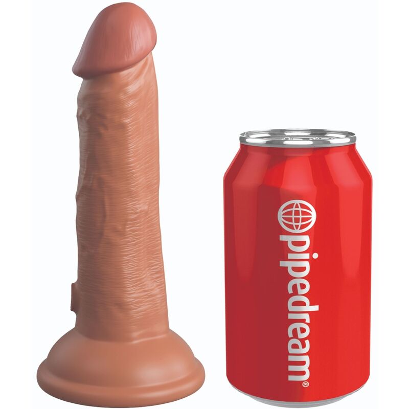 KING COCK - ELITE REALISTISK SILIKONDILDO 15,2 CM KARAMELL