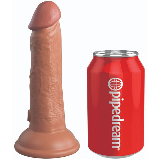 KING COCK - ELITE REALISTISK SILIKONDILDO 15,2 CM KARAMELL