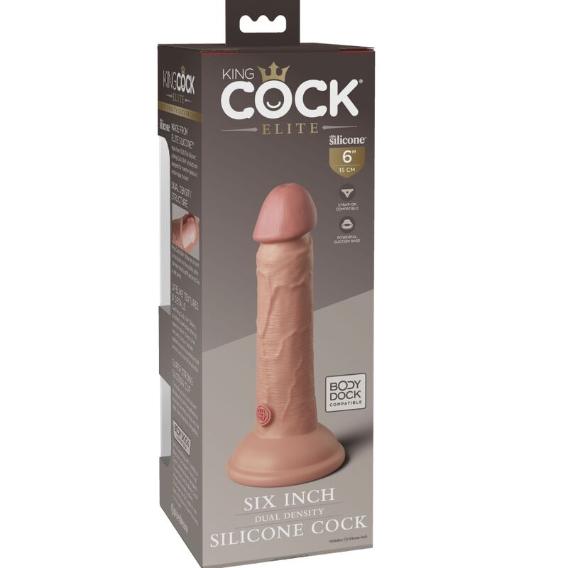 KING COCK - ELITE REALISTISK SILIKON DILDO 15.2 CM