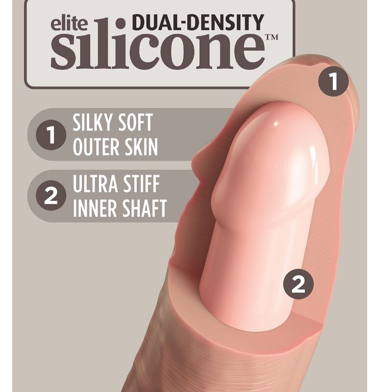 KING COCK - ELITE REALISTISK SILIKONDILDO 17.8 CM