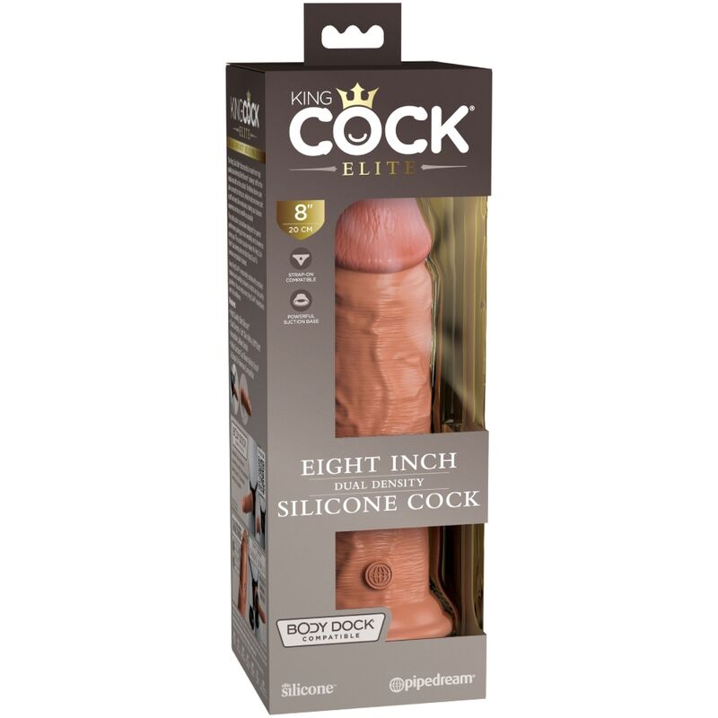KING COCK - ELITE REALISTISK SILIKON DILDO 20,3 CM KARAMELL
