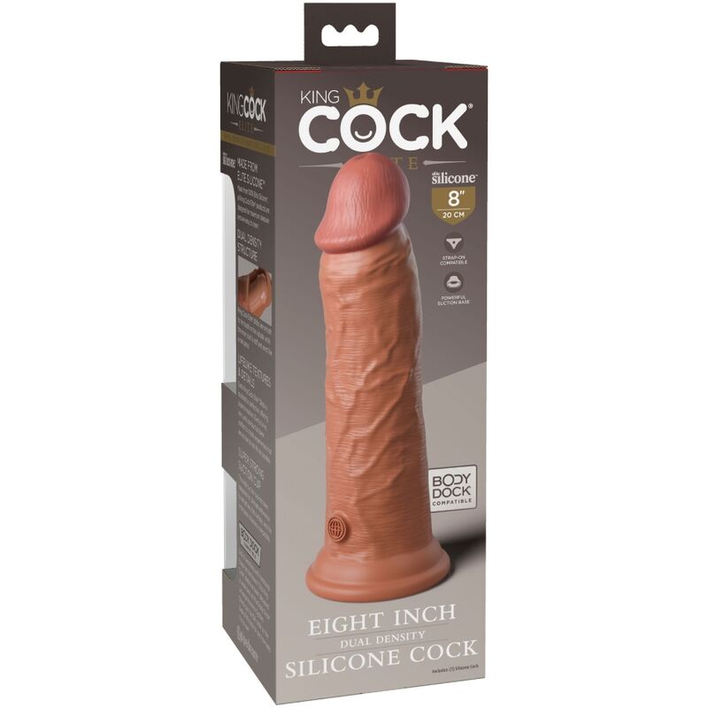 KING COCK - ELITE REALISTISK SILIKON DILDO 20,3 CM KARAMELL