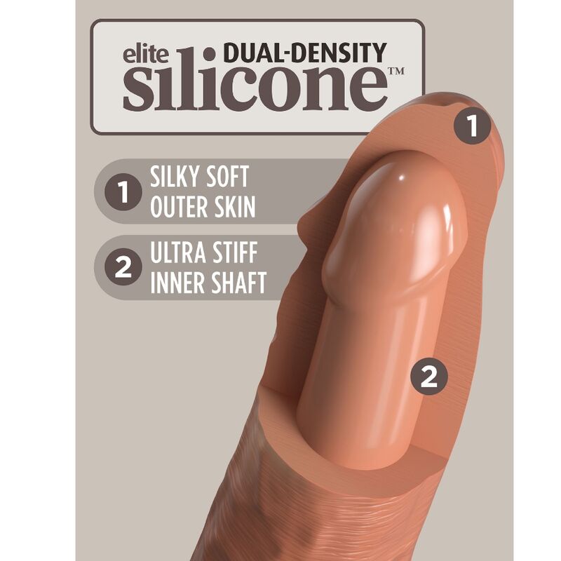 KING COCK - ELITE REALISTISK SILIKON DILDO 20,3 CM KARAMELL