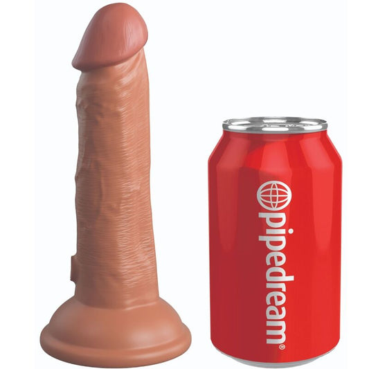 KING COCK - ELITE REALISTISK DILDO VIBRERANDE SILIKON 15,2 CM KARAMELL