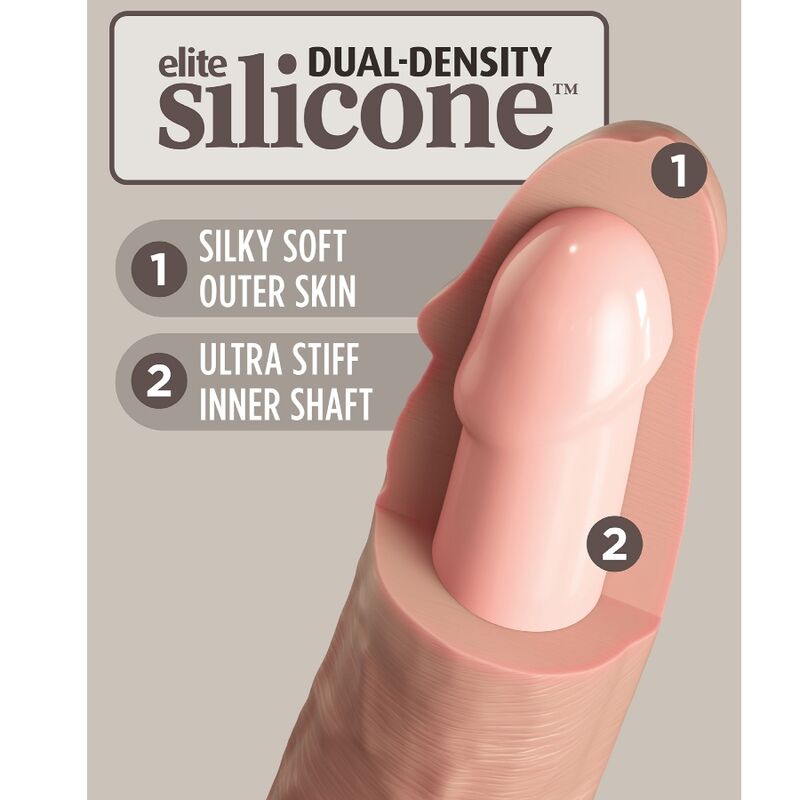 KING COCK - ELITE REALISTISK DILDO VIBRERANDE & SILIKON 15,2 CM