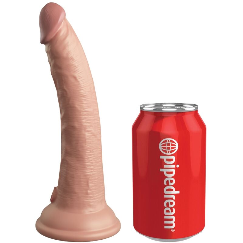 KING COCK - ELITE REALISTISK DILDO VIBRATOR & SILIKONFJÄRRKONTROLL 17,8 CM