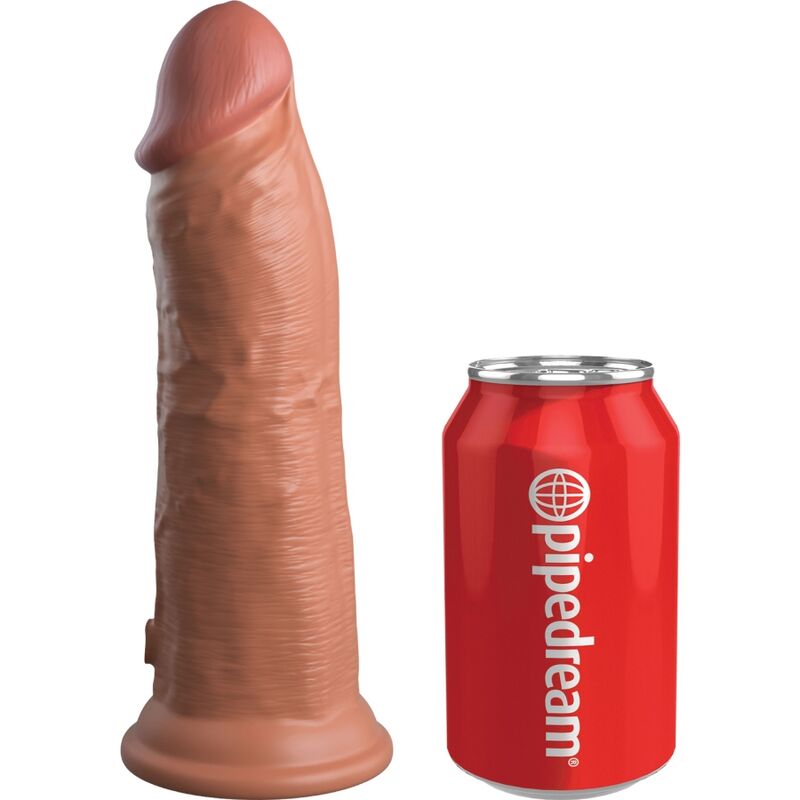 KING COCK - ELITE REALISTISK DILDO VIBRERANDE & SILIKON 20,3 CM KARAMELL