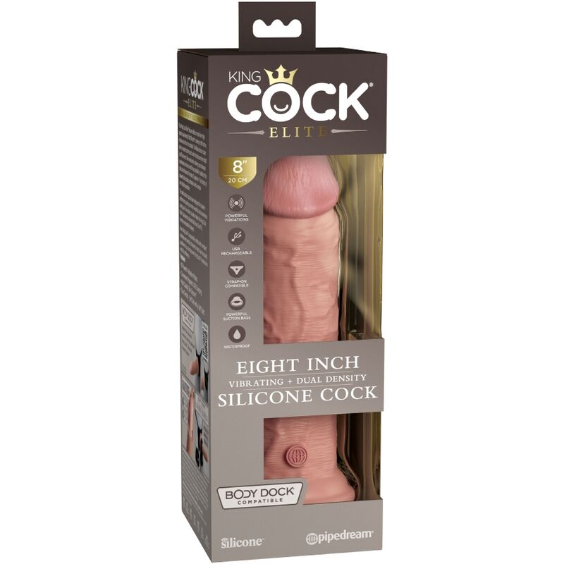 KING COCK - ELITE REALISTISK DILDO VIBRERANDE & SILIKON 20,3 CM
