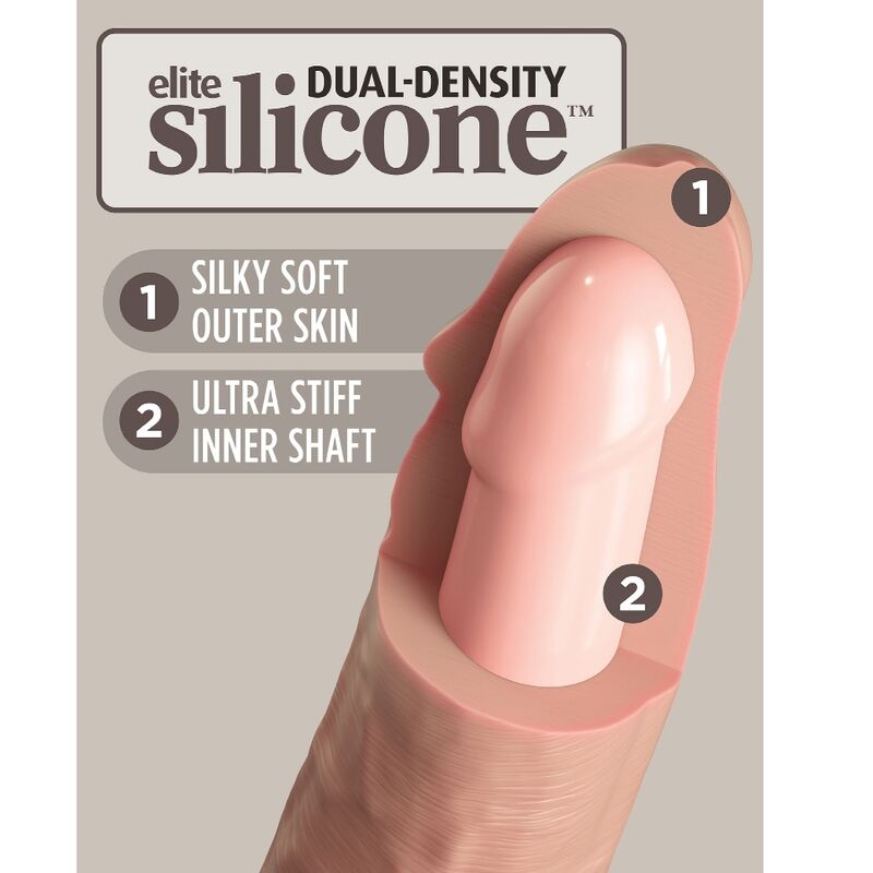 KING COCK - ELITE REALISTISK DILDO VIBRATOR & SILIKONFJÄRRKONTROLL 23 CM