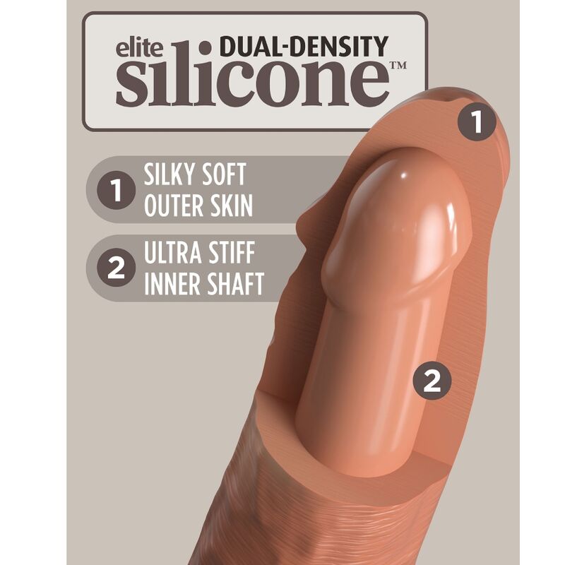 KING COCK Elite justerbart sängharnes med dildo 17,8 cm