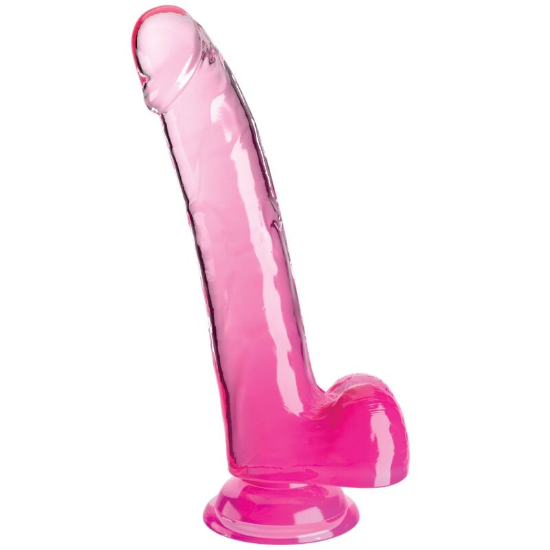 Klar dildo med testiklar 20,3 cm från King Cock