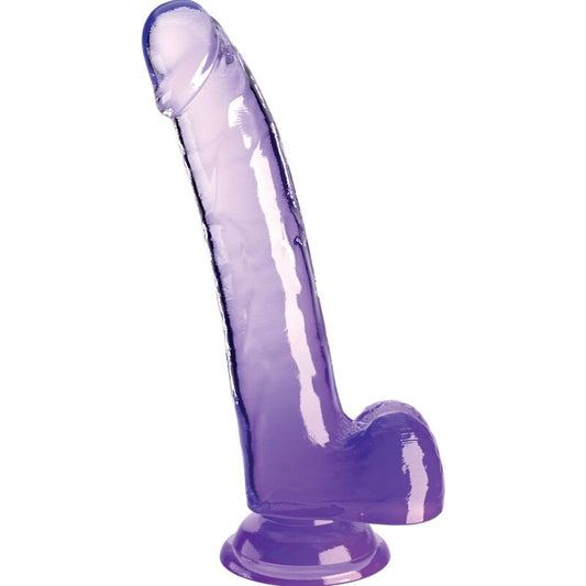 KING COCK klar dildo med testiklar 20,3 cm lila