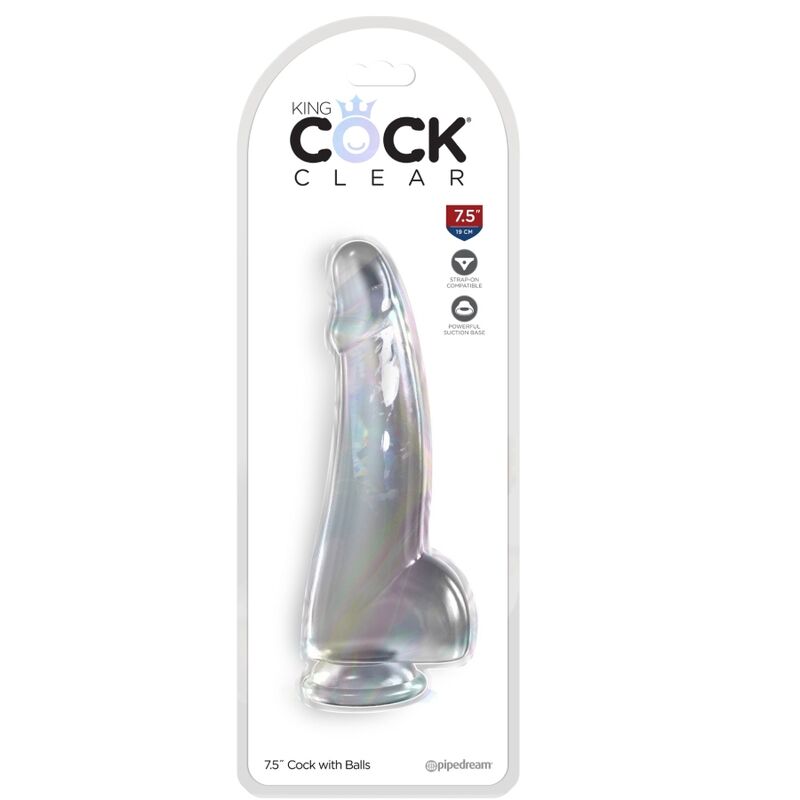 KING COCK klar dildo med testiklar, 15,2 cm lång