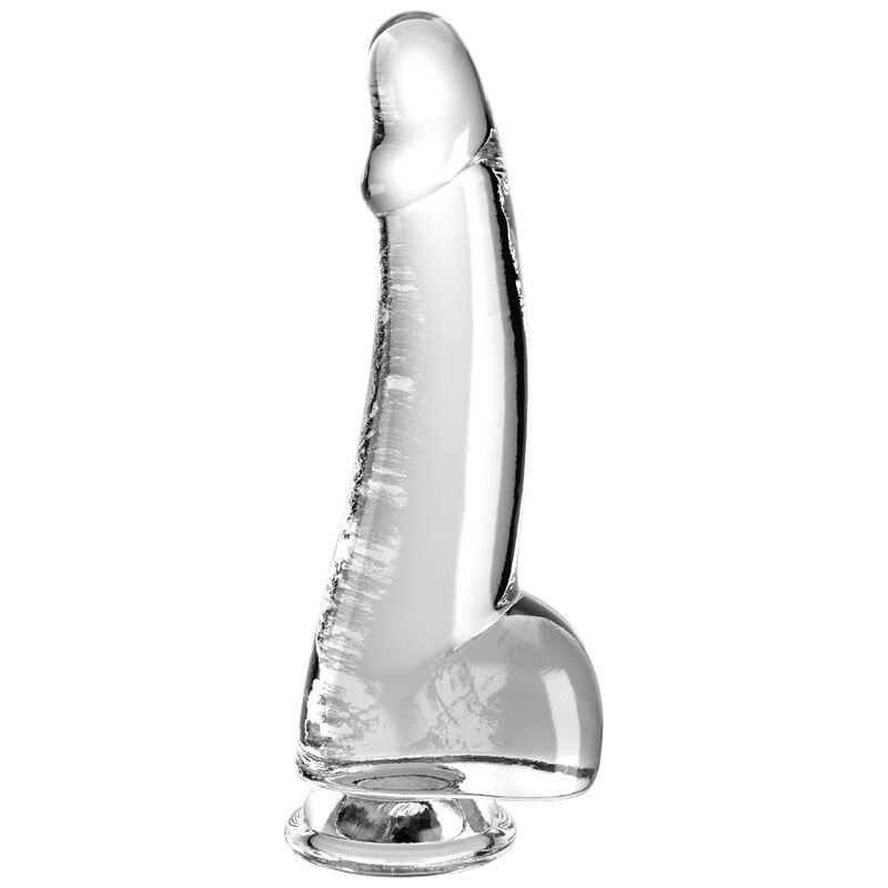 KING COCK klar dildo med testiklar, 15,2 cm lång